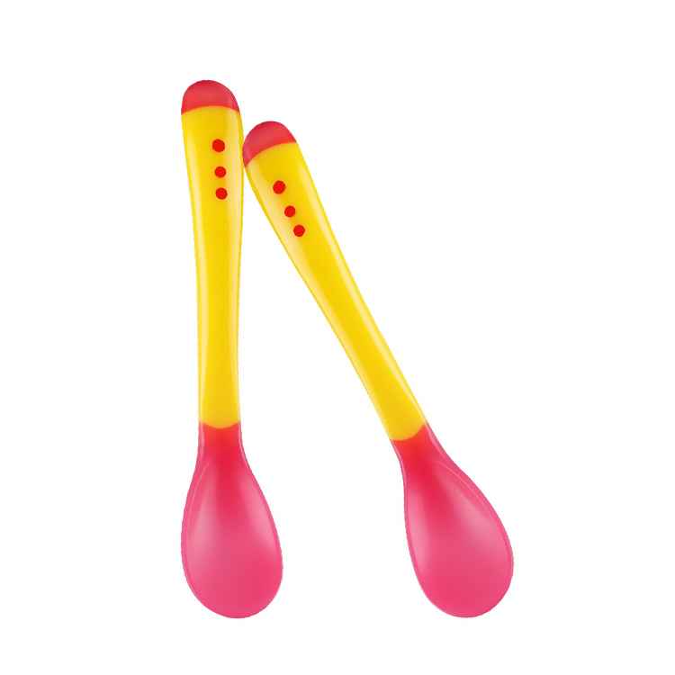 Tospino Baby Temperature Sensing Spoon, Silicone Soft Tip Heat Sensitive Utensils Infant Spoons