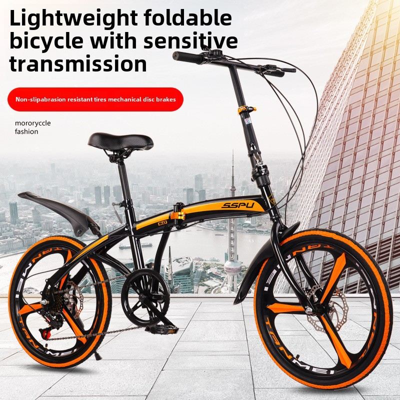 New 20-Inch Alloy Folding Bicycle With Double Disc Brakes