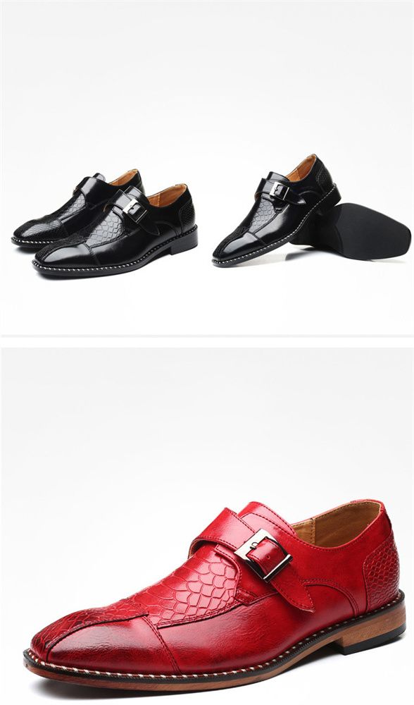 Spring new business casual men's shoes: British pointed-toe leather shoes, men's belt-buckle trendy shoes, men's cross-border shoes