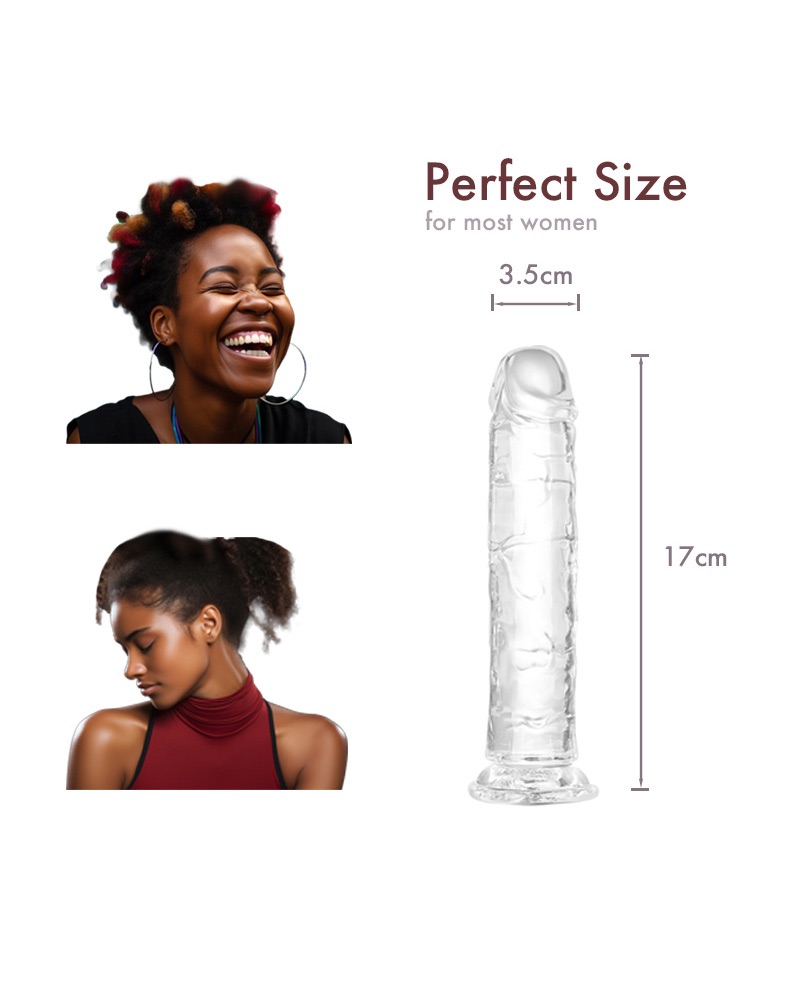 Adult Toy, Sex Toy, Silicone Dildo for Women, Hands-free with Suction Cup, Fake Penis, Transparent