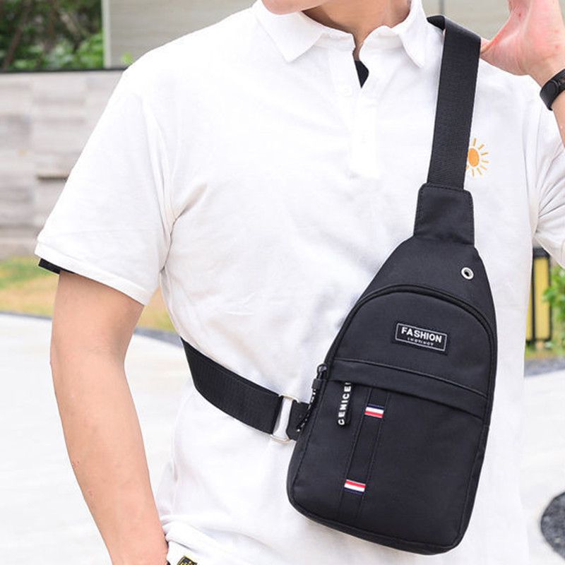 New men's chest bag canvas bag single shoulder diagonal bag chest bag fashion travel bag men's bag leisure fashion bag