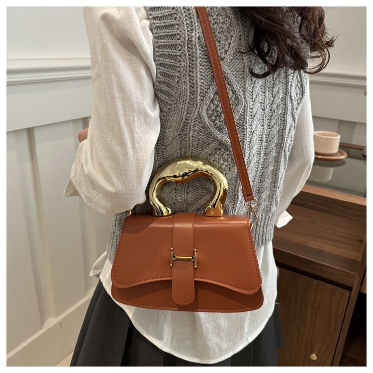 Miss DG 2025 new high-end shoulder messenger bag fashion handbagBrown