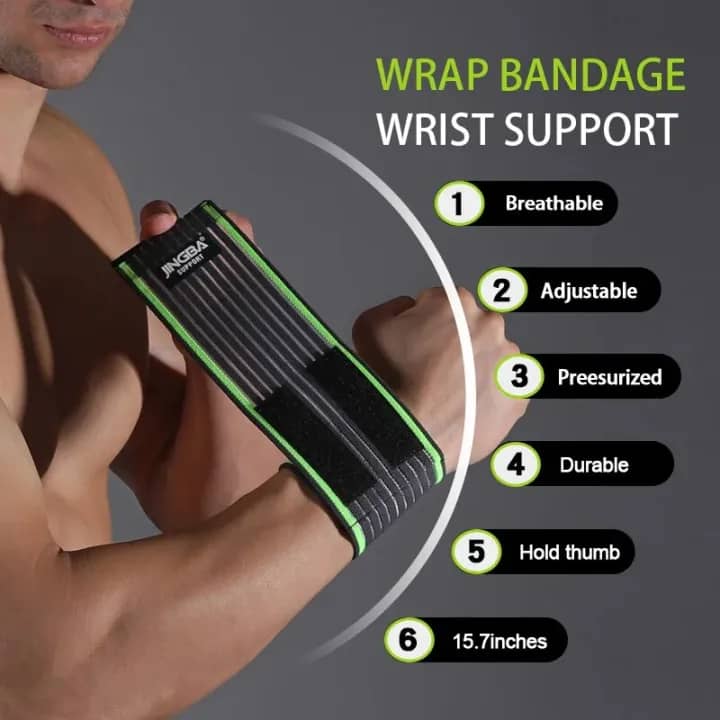 JINGBA SUPPORT 1 PC Fitness Elastic Wrist Band Brace Strap Power Weight Lifting Hand Wrap Support Gym Training Wristband