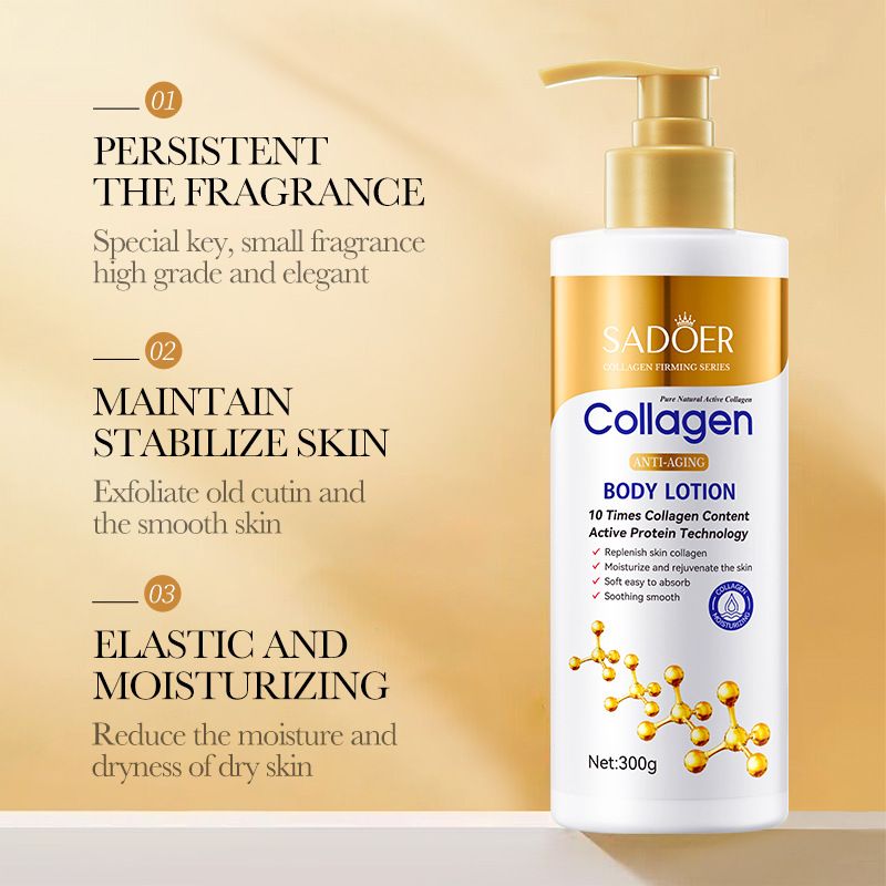 Collagen anti-wrinkle body lotion nourishing body moisturizing autumn and winter body lotion【2 bottles: 72 GHS (36 GHS/bottle); 5 bottles: 160 GHS (32 GHS/bottle); 10 bottles: 299 GHS (29 GHS/bottle)】