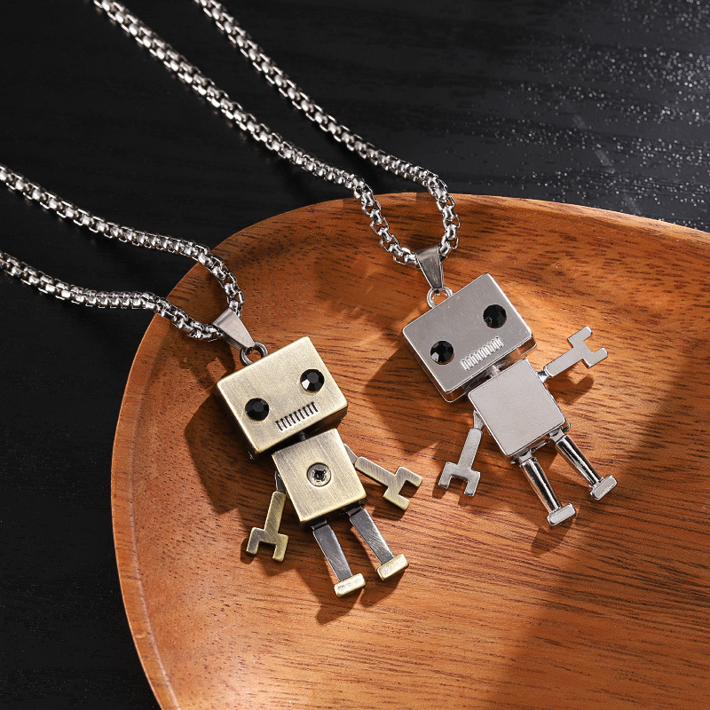 Robot Metal Alloy Necklace Personality Wild Cartoon Necklace