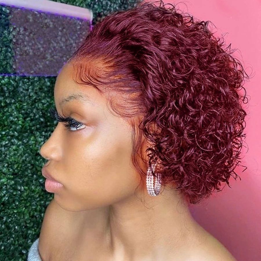 Women Full Head Wig Middle Part Black Short Small Curly Synthetic Fashion Daily Hair Head Cover
