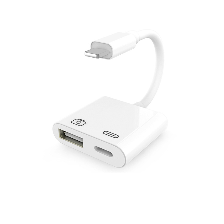 2 in 1 OTG USB to Chargng Adapter Cable Converter Keyboard for iPhone Adapter Suitable for iPhone iPad iOS