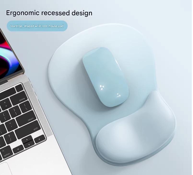 Gradient Thickened Silicone Wrist Rest Mouse Pad, Ergonomic Non-Slip Hand Support Cushion for Laptop Desktop Computer Gaming Office Typing, Simple Stylish Wrist Support Mouse Mat
