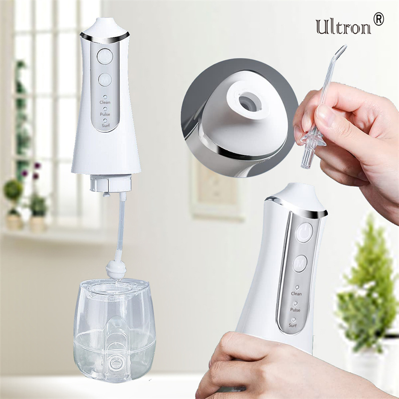 Ultron Portable Oral Irrigator Water Flosser Dental Water Jet Tools Pick Cleaning Teeth 300ML 5 Nozzles Mouth Washing Machine Floss