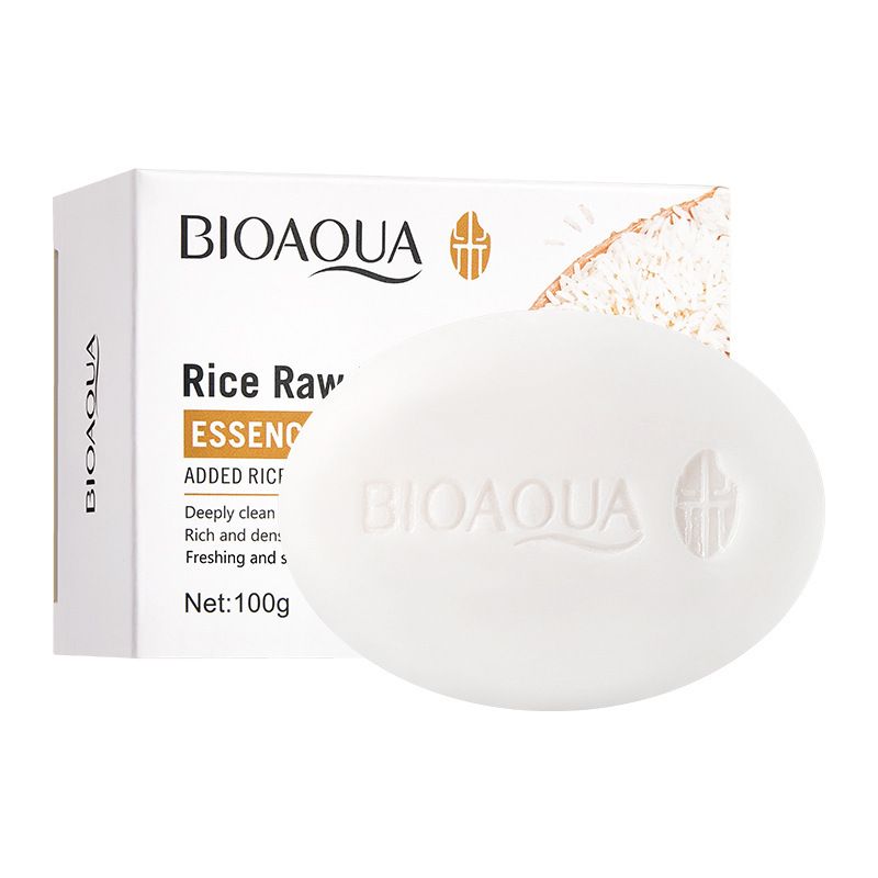 BIOAOUA Rice Puree Soap Bath and Face Wash Bath Essential Oil Handmade Soap