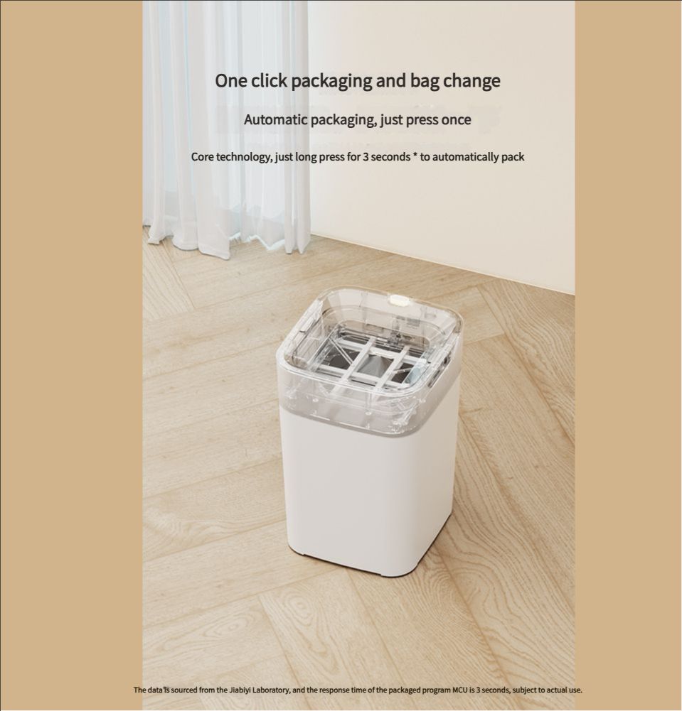 Automatic Trash Can, 16 L Self Sealing and Self-Changing Smart Trash Can, Motion Sensor, Touchless Garbage can with lid for Kitchen Bathroom Office, 7 Refill Rings