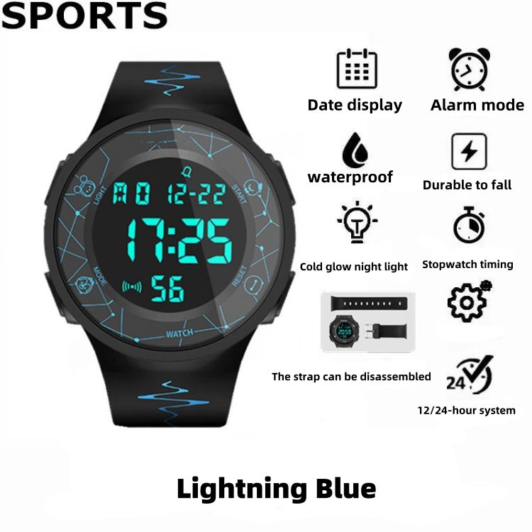 Wrist Watch Waterproof luminous electronic watch Multi functional sports watch CRRSHOP men women Trendy and minimalist watch waterproof Durable to fall Date display Stopwatch timing Alarm mode 