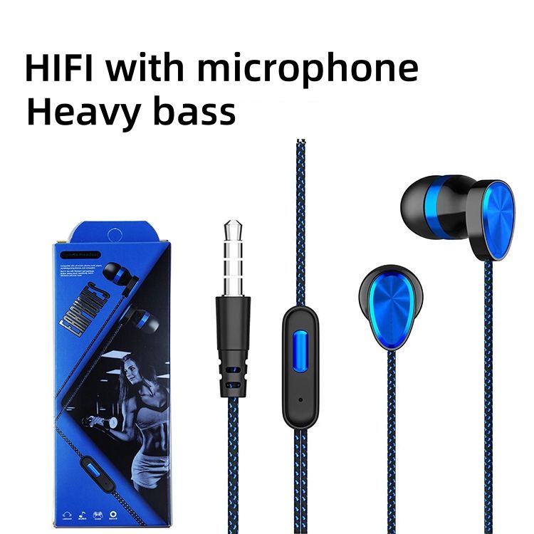 Wired Headset Earphones Wired microphone 3.5mm in ear sports earplugs, sports electroplated gaming subwoofer earphones CRRSHOP digital audio video earphone 