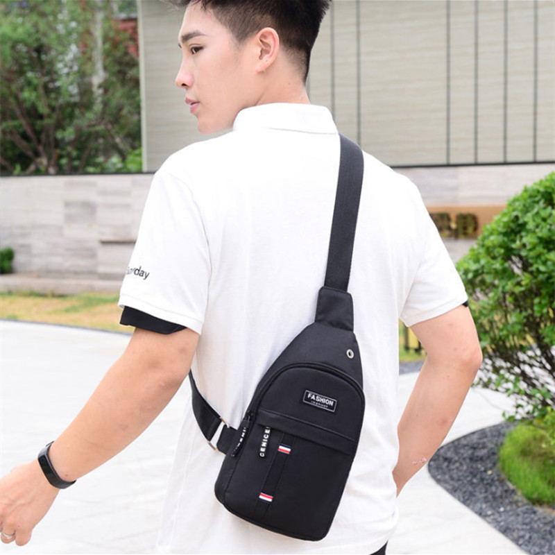 New men's chest bag canvas bag single shoulder diagonal bag chest bag fashion travel bag men's bag leisure fashion bag