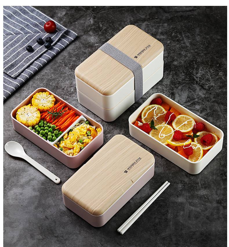 Premium Bento Lunch Box in Modern Colors - 2 Compartments, Leak-proof - Includes Divider, Cutlery & Chopsticks - Japanese Bento Box for Adults & Kids - Zero Waste & Food-Safe