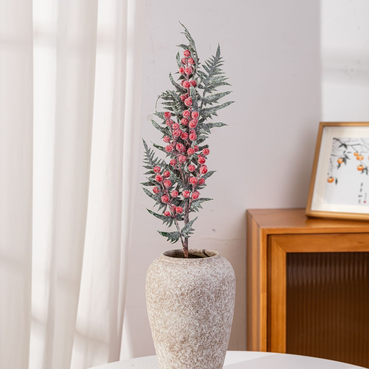 1PCS Artificial Christmas Floral Picks - Assorted Holly Picks Stems - Pine Branches Picks Spray with Pinecones Holly Leaves for Floral Arrangement
