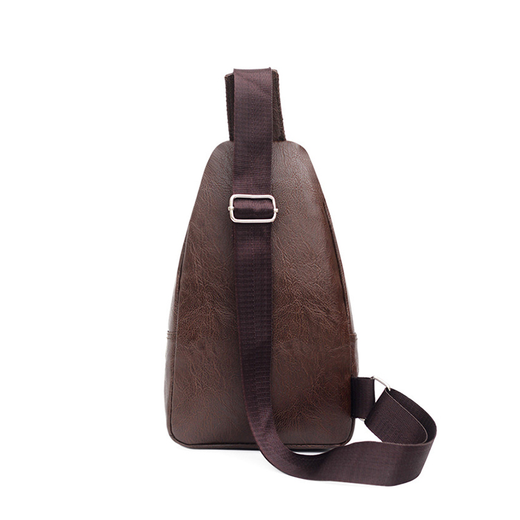 Men's chest bag 2023 new Korean shoulder bag diagonal bag casual fashion trend pu small backpack