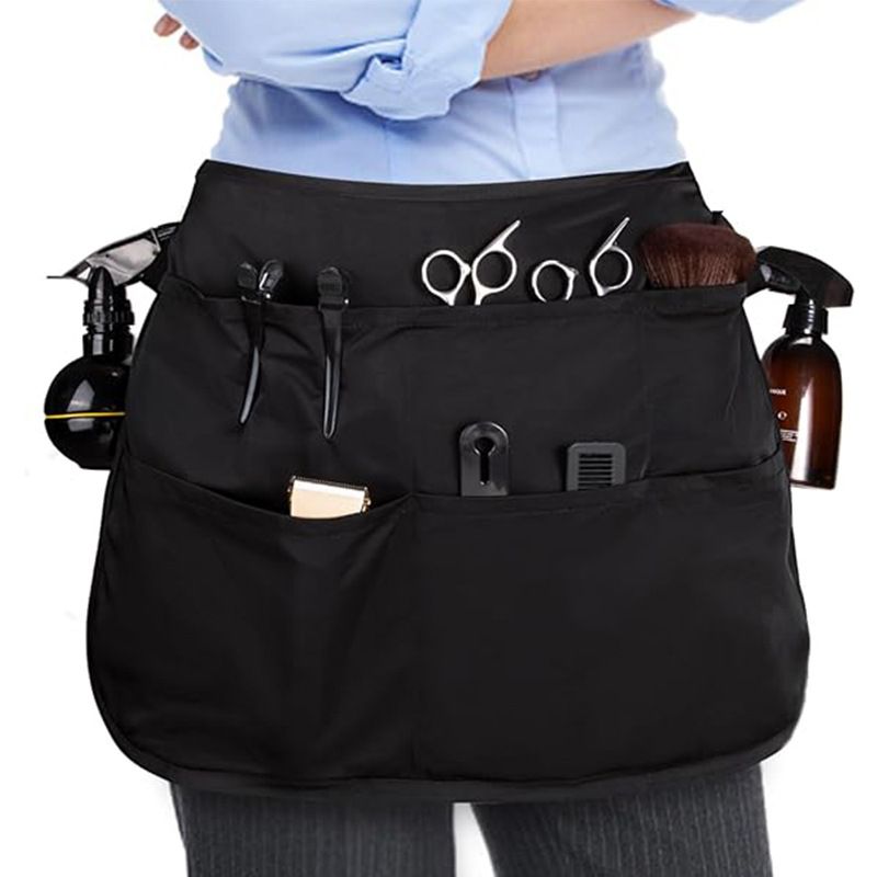 Unisex Salon Barber Waist Apron with Multi-Pockets, Professional Hairdressing Tool Storage Belt for Hair Stylists, Adjustable Hair Stylist Tool Apron
