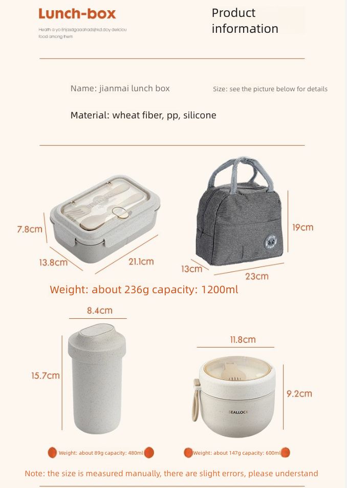 Lunch Box for Office Workers Lunch Box for Girls Light Food Weight Loss Separated Lunch Box for Students Kitchen Dining Storage Travel To-Go Food Containers
