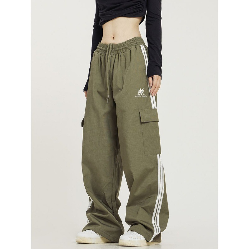 SDP Women's Vintage Side Striped Trousers High Waist Wide Leg Pants