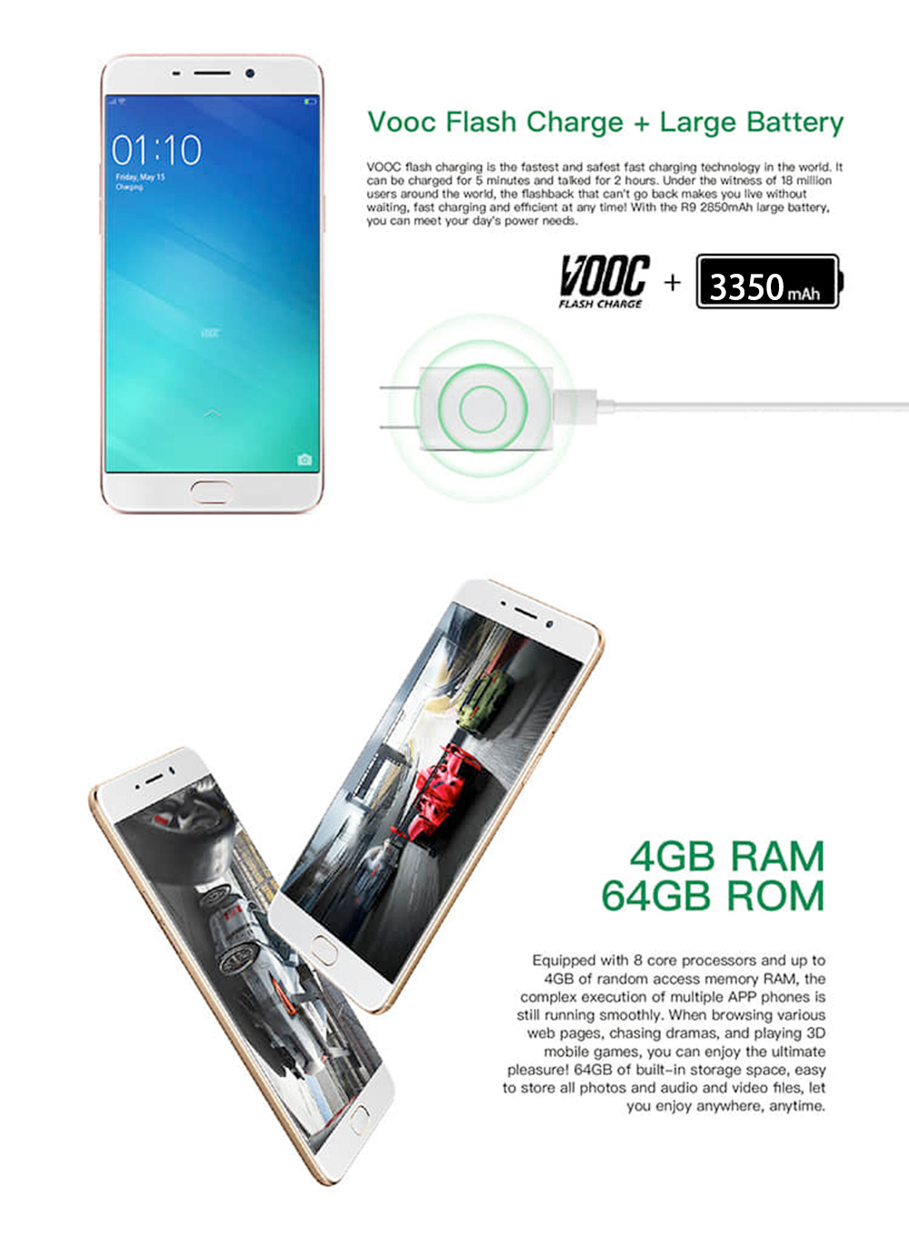 OPPO R9 oppor9 (F1s, F1, f1plus) - 5.5'', 64GB + 4GB, 3350mAh 16mp + 16mp, 4G dual sim Original OLED Smartphones Fashion Phones Fingerprint Unlock Phones