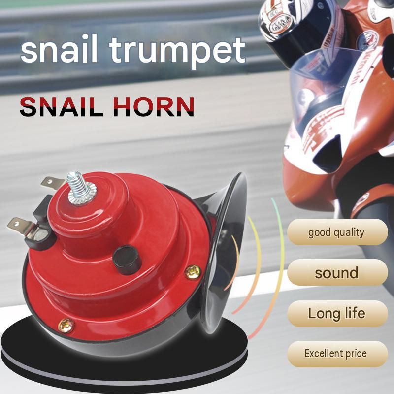 12V High Tone Snail Horn, 300DB Super Loud Waterproof Electric Horn, Universal Modified Warning Horn for Motorcycle & Car, Snailhorn Replacement Accessory
