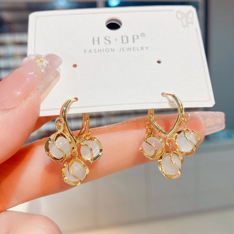 EH5048 Women's New Small Ball Earrings Geometric Pendant Earrings