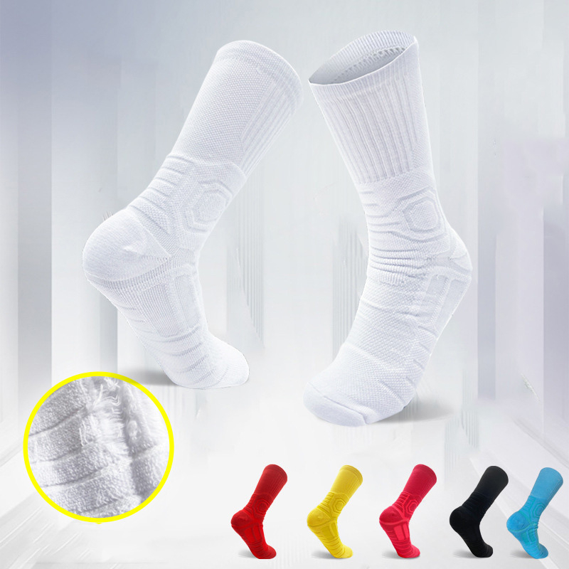 LQW408 Anti-slip Football Socks Men Women Non-slip Soccer Basketball Tennis Sport Socks Grip Cycling Riding Socks 38-45