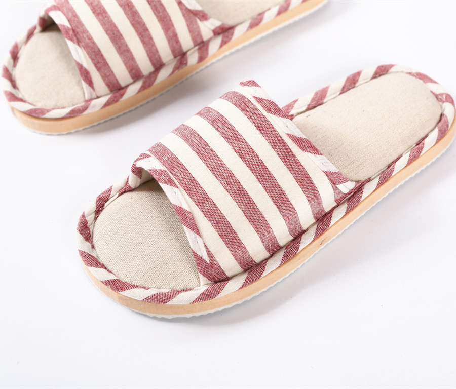 TW555 Women's Summer Indoor Linen Slippers Soft and Comfortable Open Toe Slippers