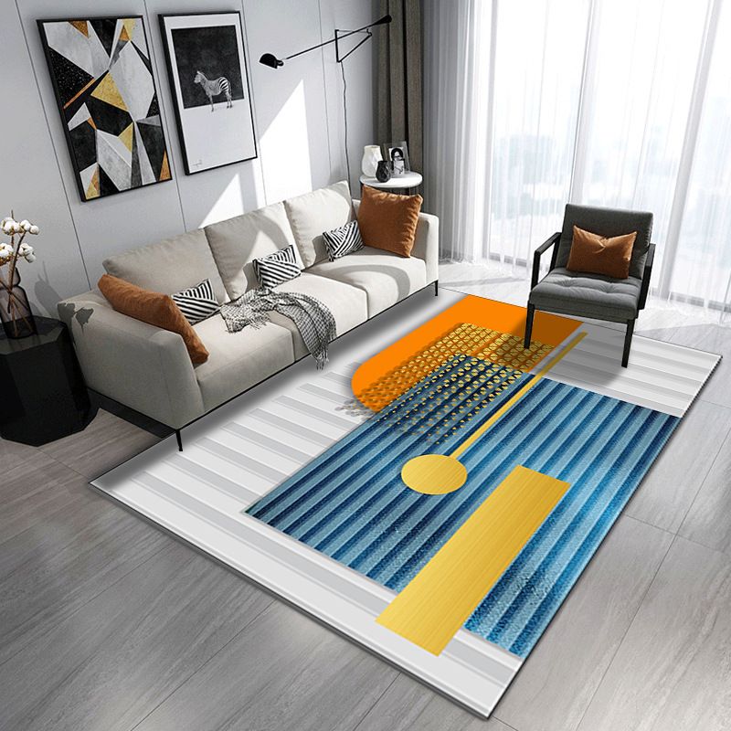 Crystal velvet carpet, living room carpet, geometric patterned sofa and coffee table mat, anti slip floor mat 