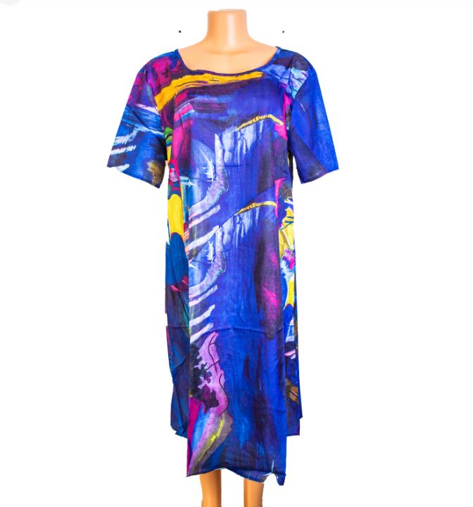 Hot Products 2024 Women Casual Summer Beach Printed Short Sleeve Plus Size Loose Straight Dress