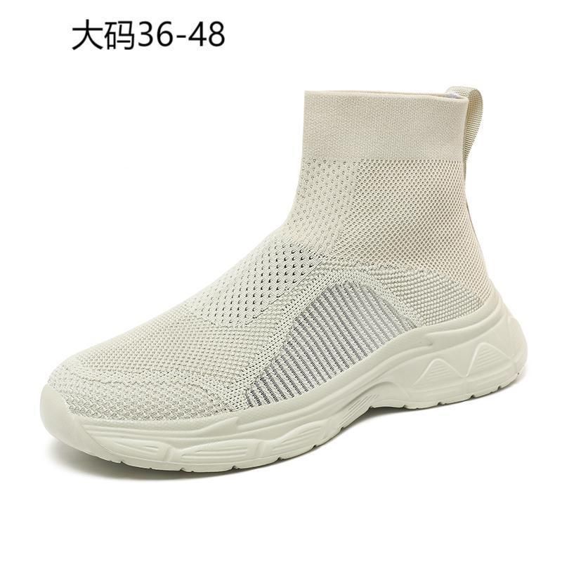 Big Size Couple Sneakers 36-48 High Top Knit Sock Shoes Breathable Unisex Athletic Shoes Fashion Streetwear Comfort Footwear