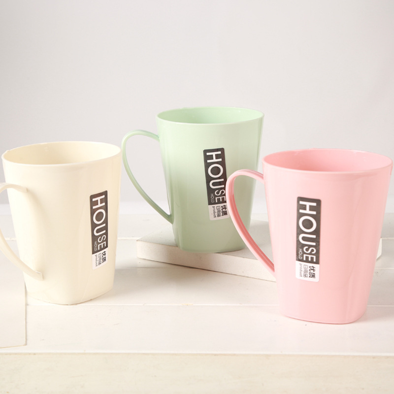 1019 Bathroom Plastic Mouthwash Cup Coffee Tea Water Mug Home Travel Solid Color Toothbrush Holder Cup Drinkware Tools