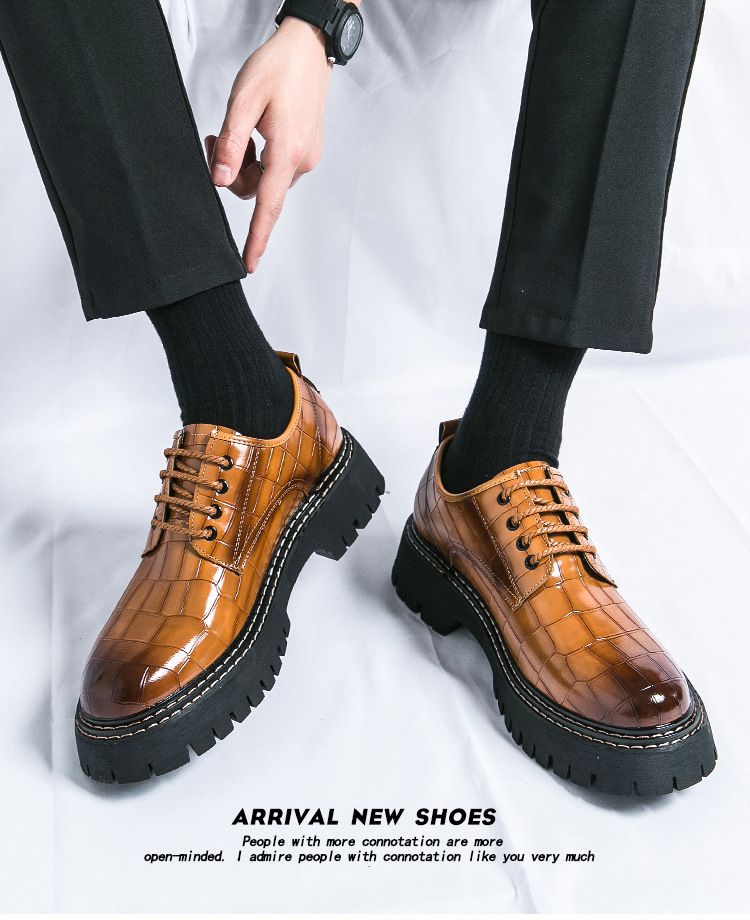 New men's thick-soled height-increasing club fashion shoes for Spring and Autumn 2025 cross-border large-sized men