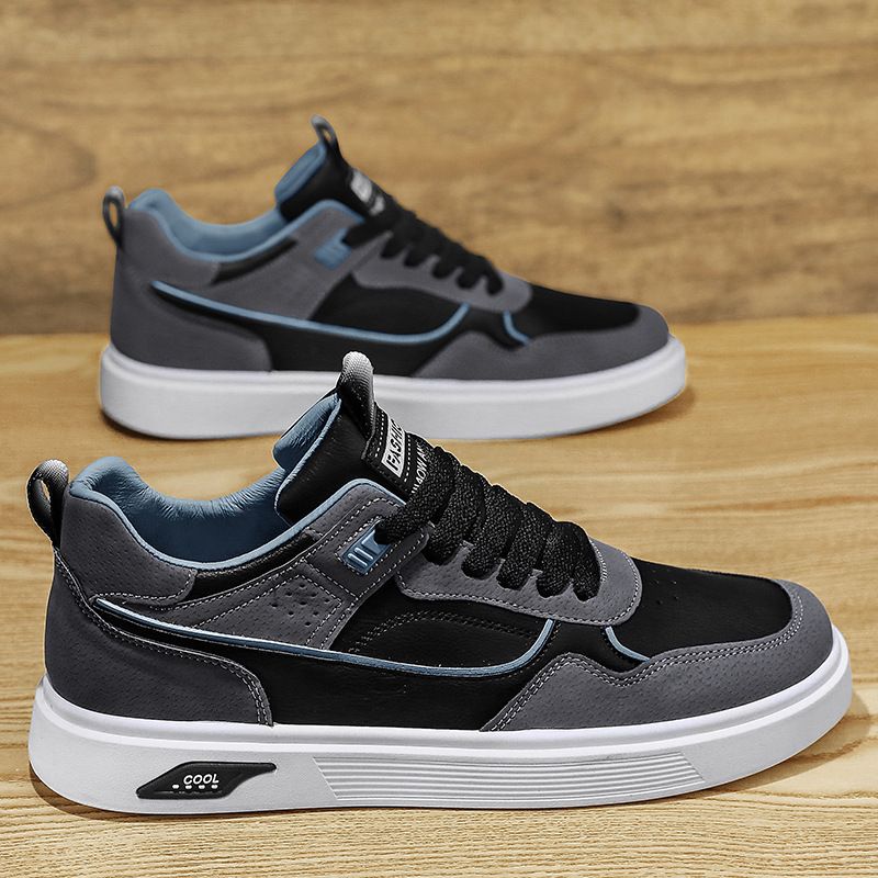 Working men's shoes Spring 2024 new waterproof leather-top teenage skates men's casual sports fashion shoes spring R55