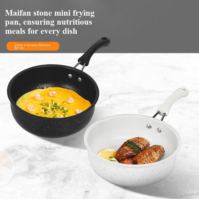 - Maifan Stone Non-Stick Mini Frying Pan, Multifunctional for Egg Burger, Steak, Baby Food & Oil Splashing, Home Kitchen Essential