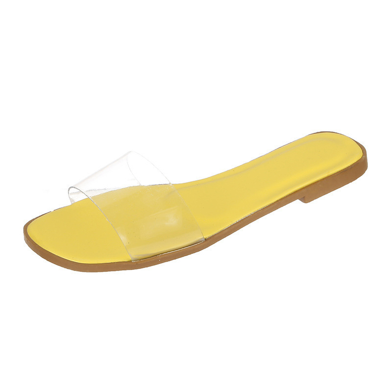 29454 women's flat shoes transparent design non-slip sole elegant beach shoes for girls