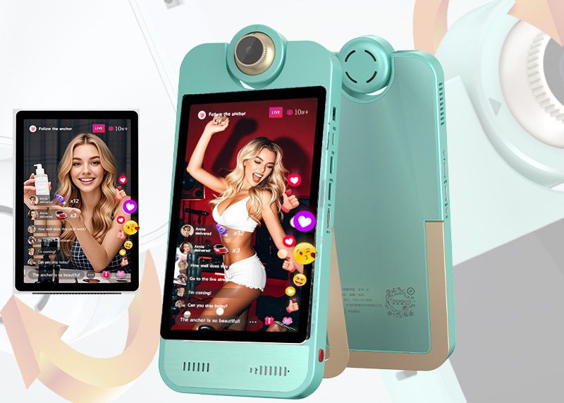 Professional All-In-One Broadcasting System 8" High-Fidelity Audio, Rapid Setup & Flexible Connectivity Live Streaming Setup for TikTok Facebook Shopee 
