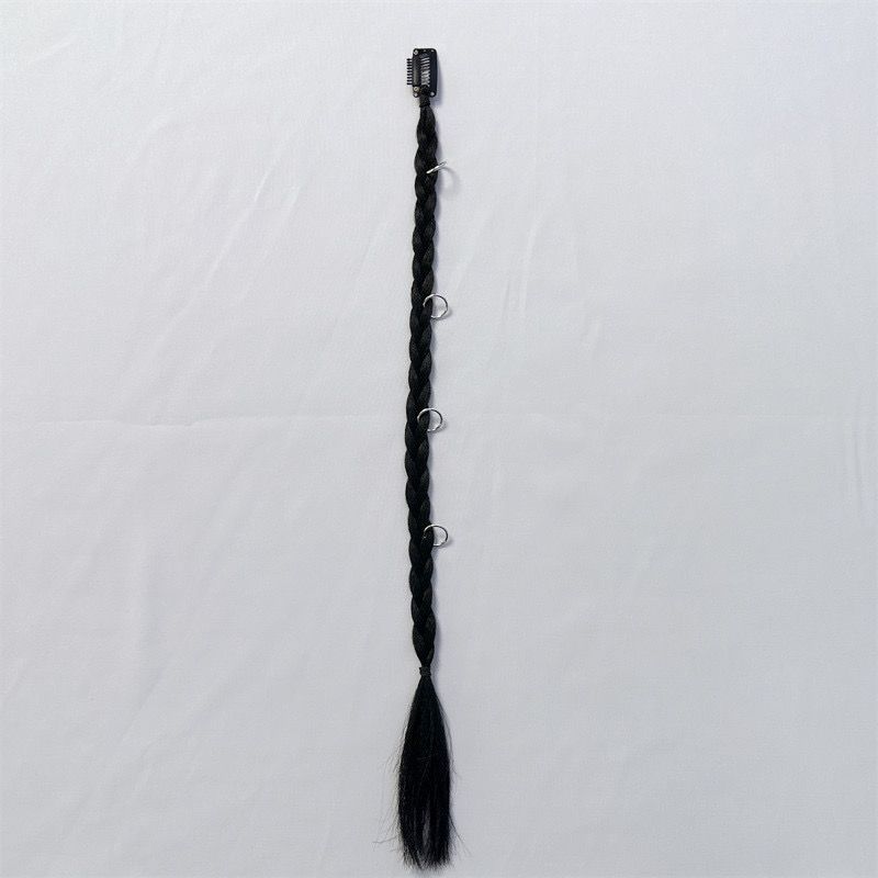 Wigs for women simulation braided ring buckle boxing braid European and American fashion fishbone dirty braid hair extensionsSilver circle style
