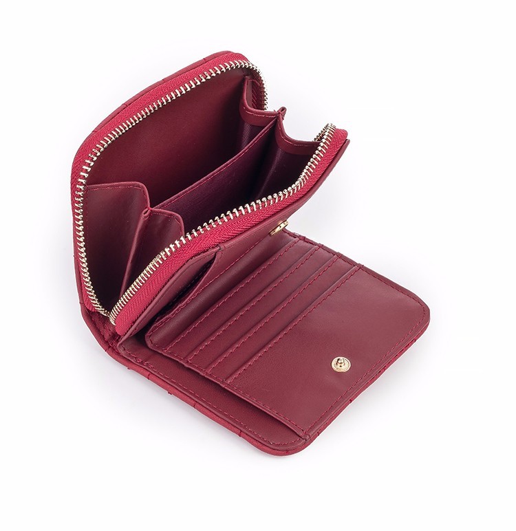 Women Short Wallets PU Leather Female Plaid Purses Card Holder Wallet Fashion Woman Cute Small Zipper Wallet With Coin Purse