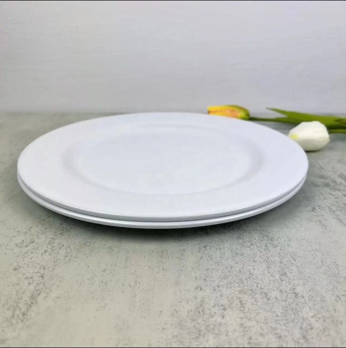 Ceramic White Dinner Plates for Restaurant Family Party Kitchen Plate - Melamine white plates restaurant dinnerware for catering T-06