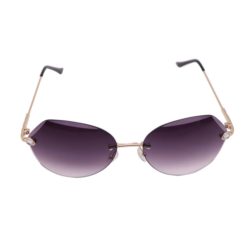 8989 Square Rimless Sunglasses Women Brand Designer Rhinestone Polygon Ladies Sunglasses Trimming Irregular