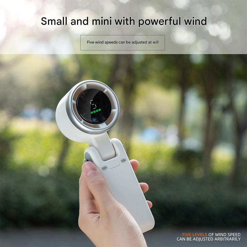 High speed handheld small fan turbo fan portable usb charging hanging neck folding electric fan