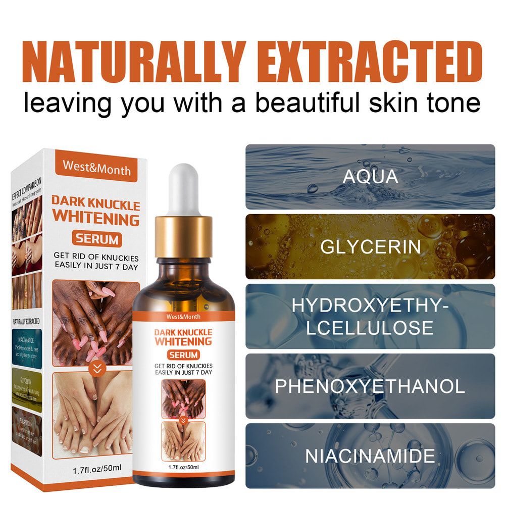 West&Month Dark Knuckles Fast Brighten Serum Women Hand Knuckle Lightening Melanin Essence Elbows Knee Fade Stains Product Brightening Care