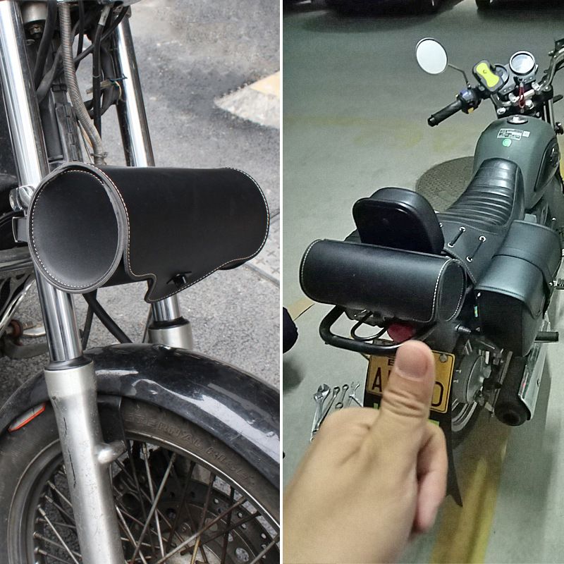 Vintage Leather Waterproof Saddle Bag for Motorcycle, E-Bike & Bicycle, Multi-Purpose Front Head Bag / Rear Tail Bag, Storage Tool Pouch
