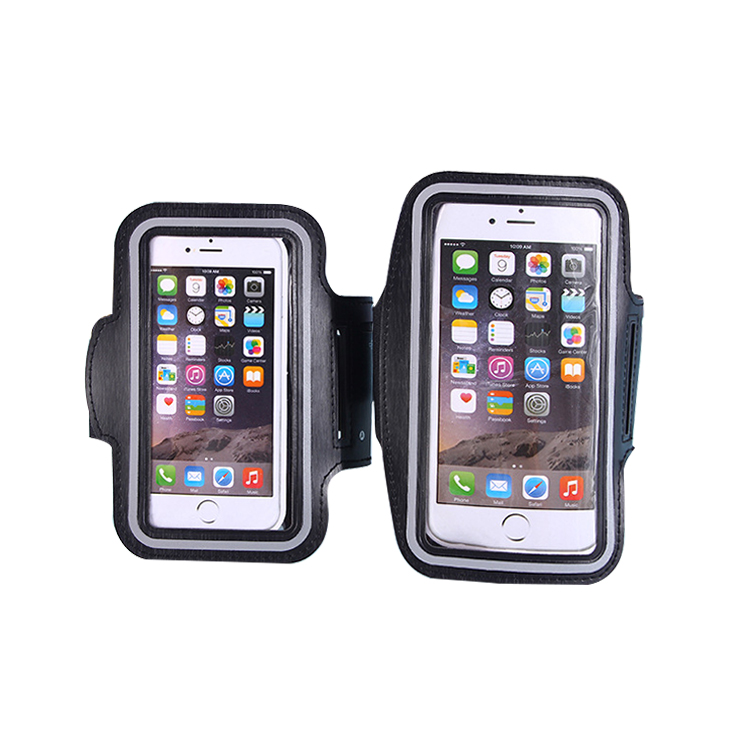 Water Resistant Large Cell Phone Armband Pouch Case with Adjustable Elastic Band & Key Slot for 6.35'' Phone