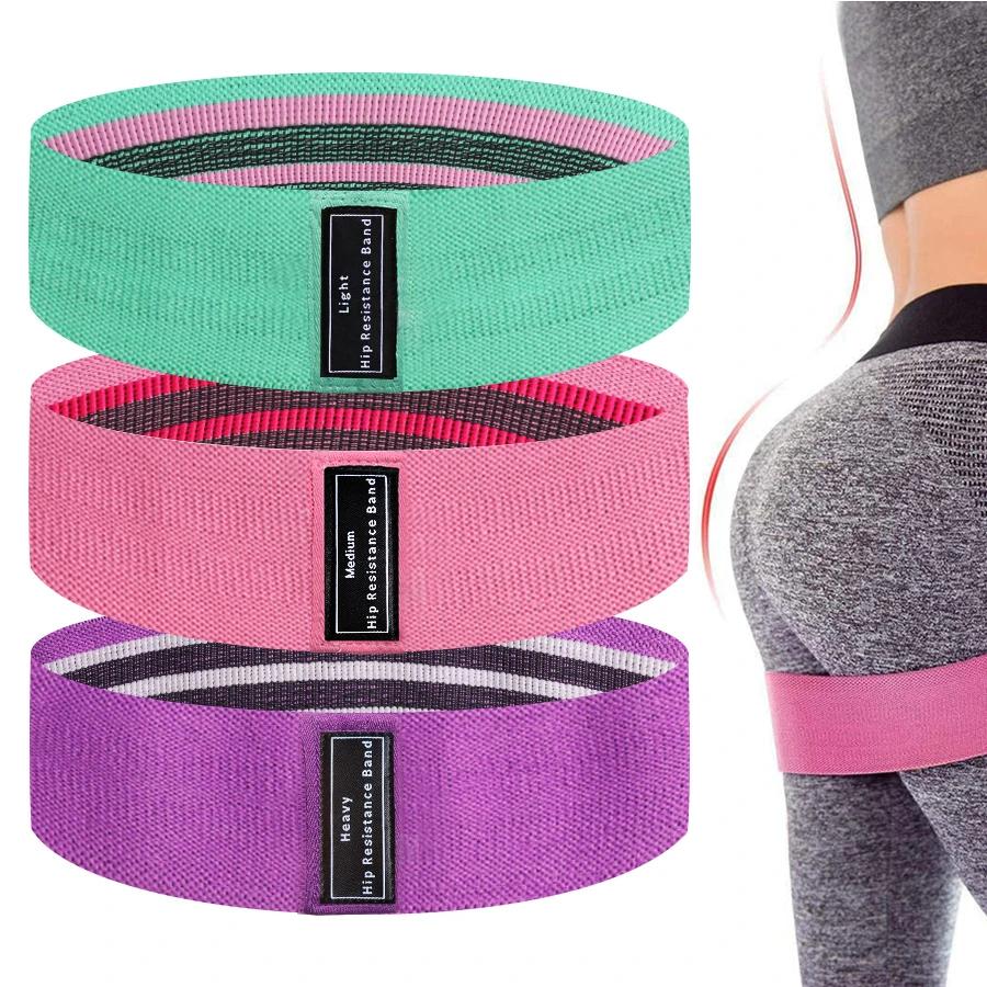 Fabric Resistance Hip Booty Bands 3 Level Glute Thigh Elastic Workout Bands Squat Circle Stretch Fitness Strips Loops Yoga Gym Equipment