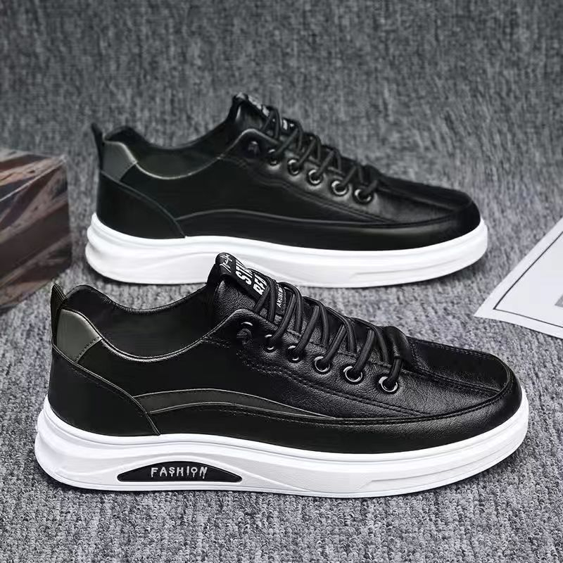 256 Men's Versatile Comfortable Soft-Soled Low-Top Shoes Lace-Up Breathable SneakersBlack (single shoes)