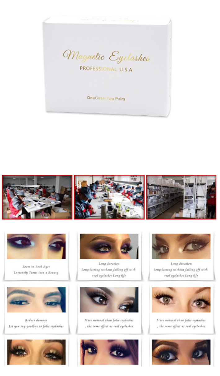 Dual Magnetic Eyelashes, Natural Outer Wing Magnetic Lashes, No Glue, 0.2mm Ultra Thin Magnet, Resuable & Light 3D False Lashes