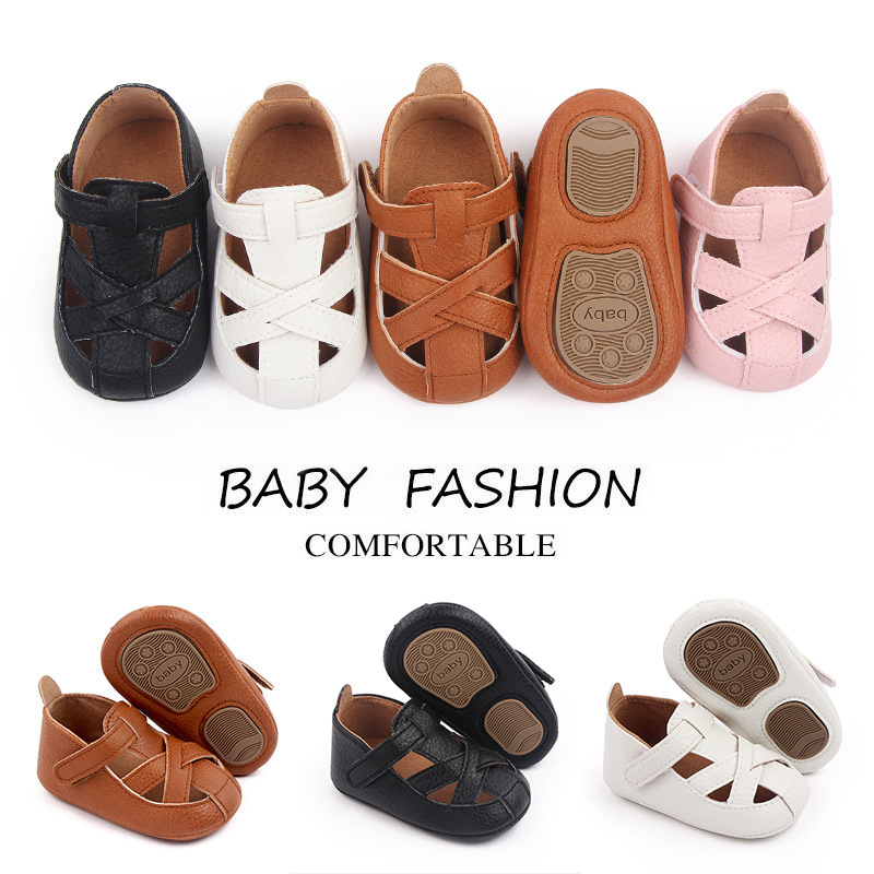 BC223 Baby Summer Sandals Infant Boy Girl Shoes Rubber Soft Sole Non-Slip Toddler First Walker Baby Crib Newborn Roman Beach Shoes